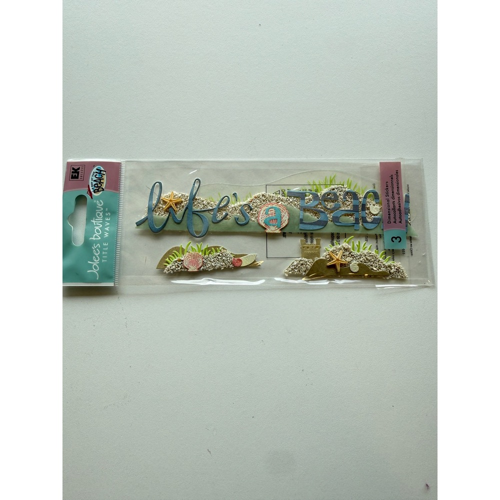 Jolee's Boutique Life's a Beach Dimensional Stickers Title Waves SPJT32 NEW